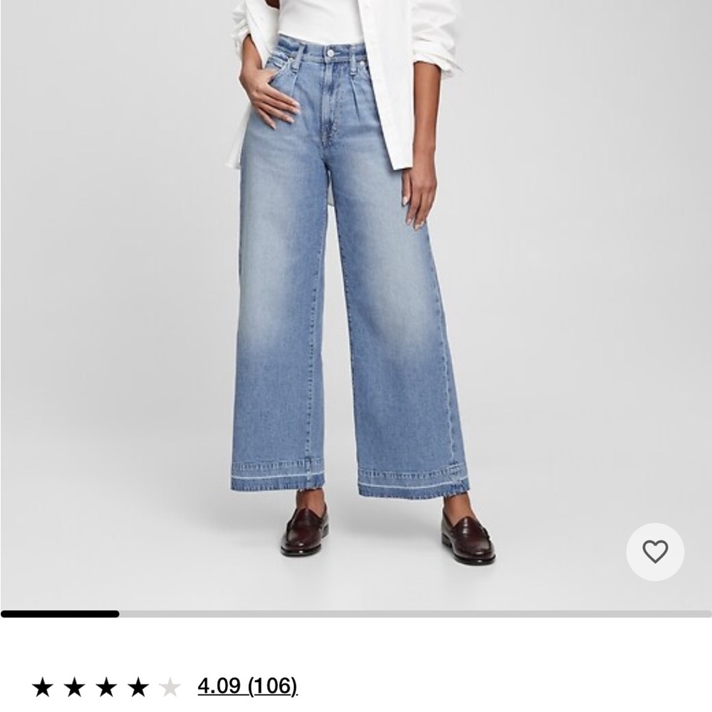 Gap High Rise Pleated Wide Leg Trouser 6R